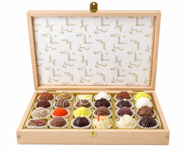 Adventskalender Holzkiste 24 Pralinen