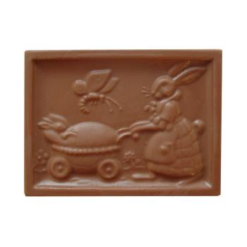 Schokoladenform Replika Ostern IV, Hase mit Kinderwagen