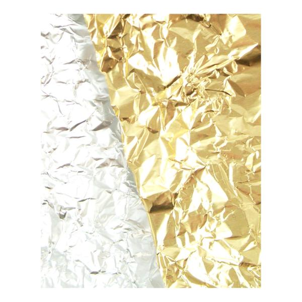 Alufolien Zuschnitt gold/silber 12 x 19cm, 100 Stück (Stanniolpapier)