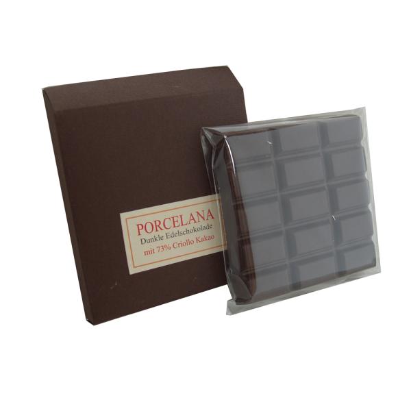 Tafelverpackung für 50g Schokoladen mit Schrägrand, schwarz oder dunkelbraun